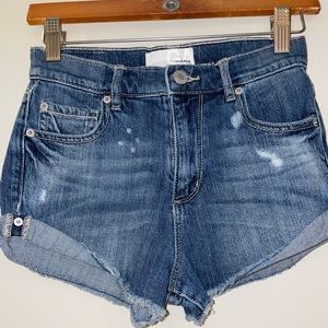 Garage Destroyed Retro High Waisted Jean Shorts